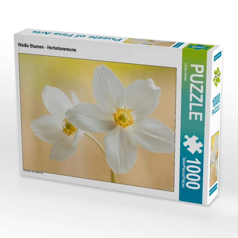 Weiße Blumen - Herbstanemone - Puzzle
